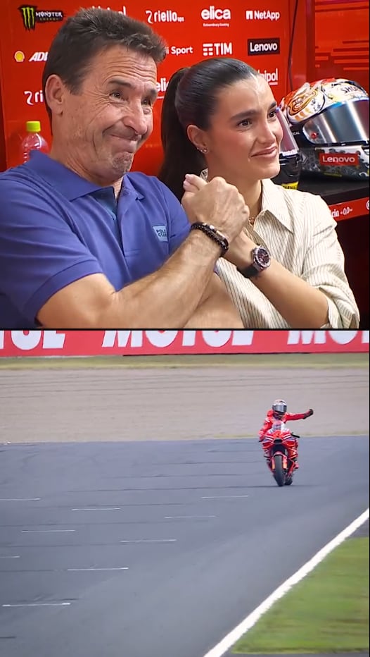 Gemma Pinto, con el padre de Marc Márquez