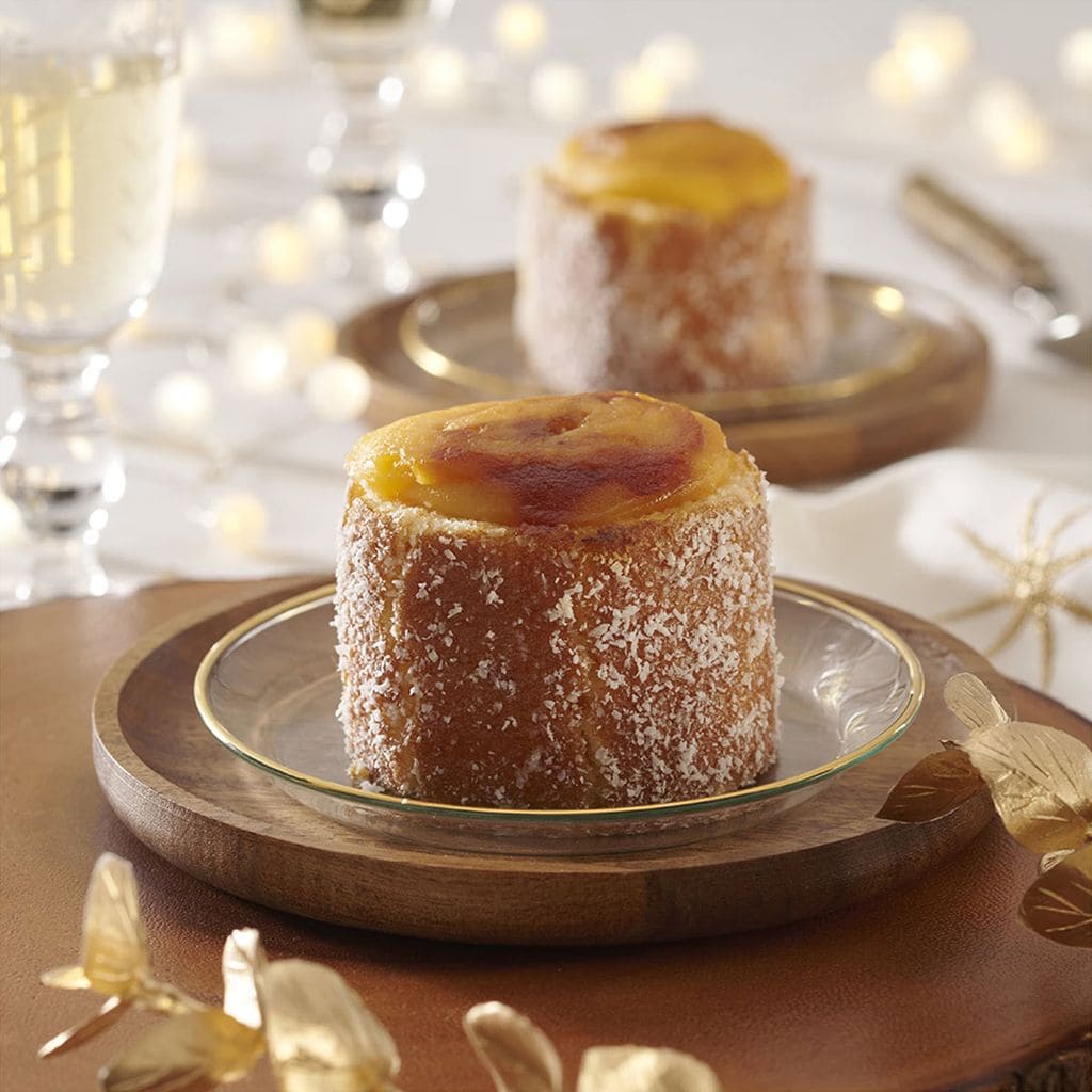 9. Pionono de mousse de naranja y crema de mandarina tostada