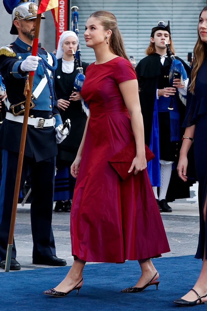La pricnesa Leonor a su llegada a la gala