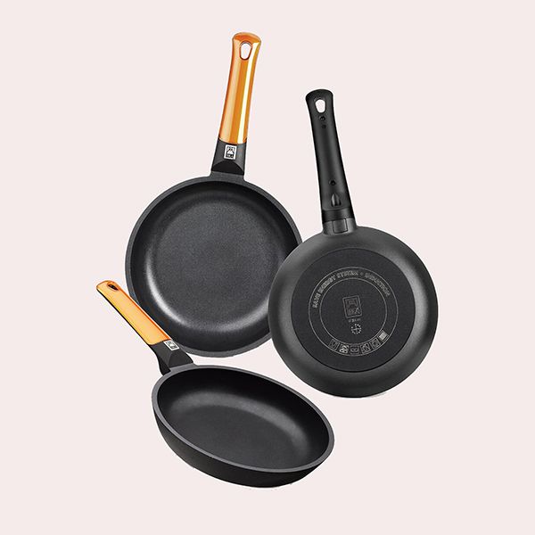 BRA Efficient Orange Juego de 3 Sartenes de Aluminio Fundido