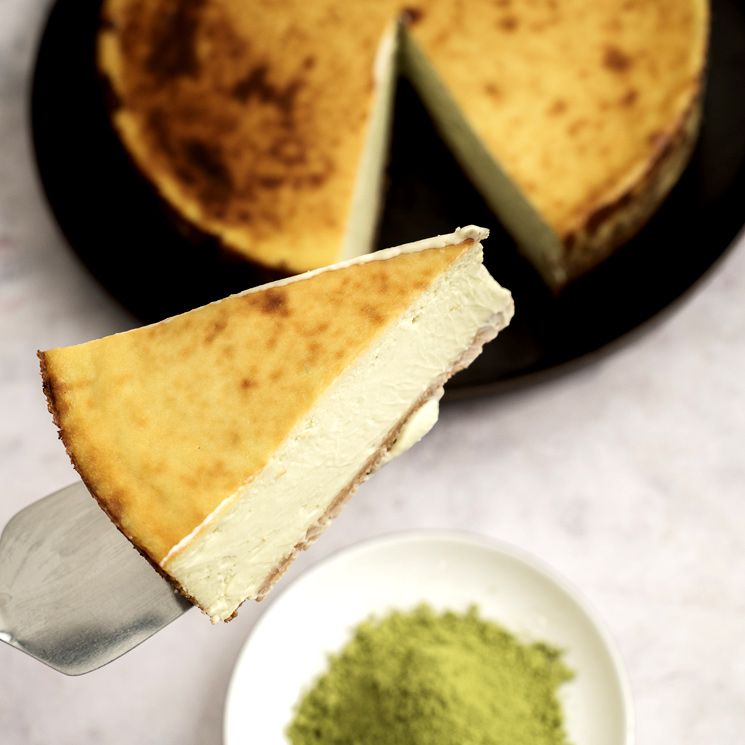 Tarta de chocolate blanco y te matcha