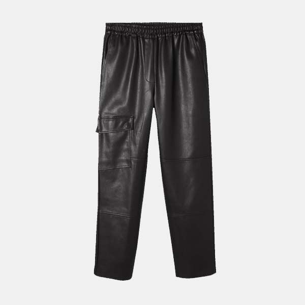 Pantalones De Cuero Sintético, Negros --40