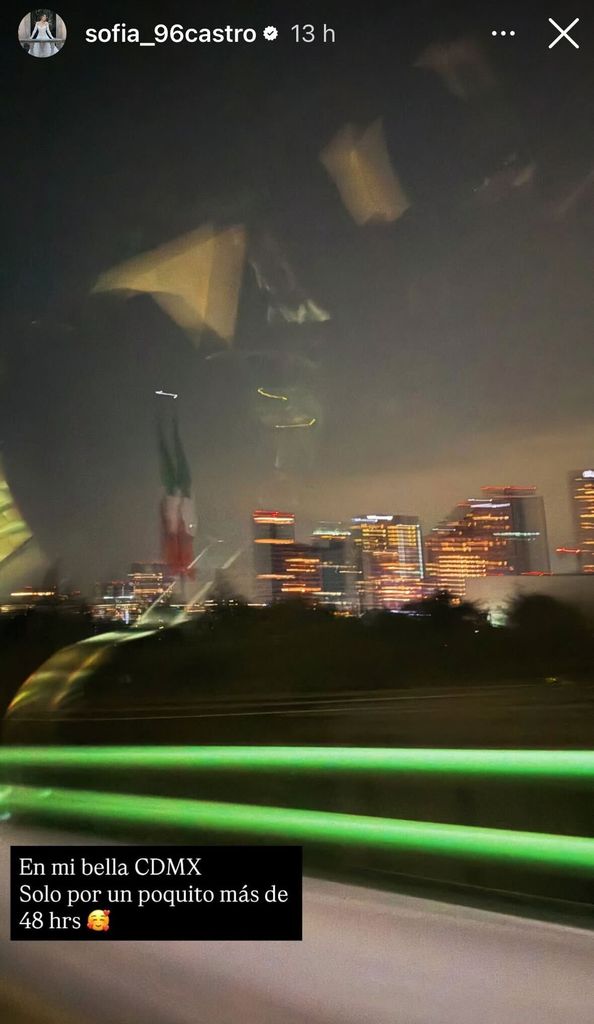 Sofía Castro viajó a la Ciudad de México por poco tiempo, coincidiendo con su aniversario de bodas.