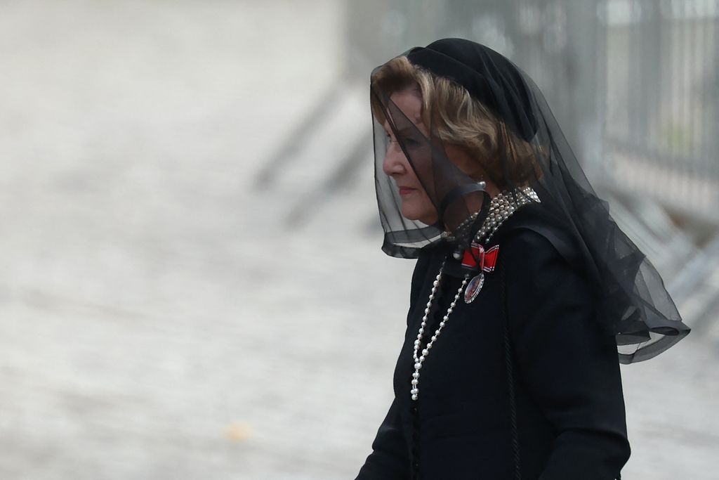 La reina Sonia a su llegada a la Catedral de Oslo