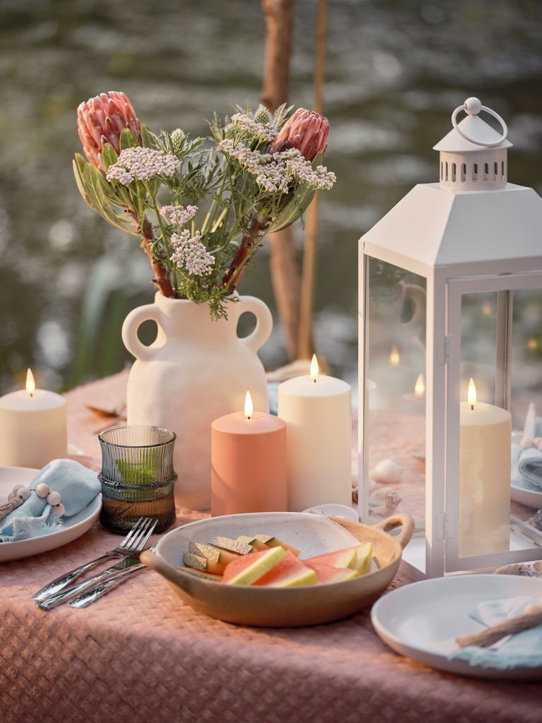 Mesa con velas Led