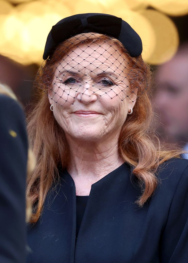 Sarah Ferguson, en el funeral de la duquesa de Kent