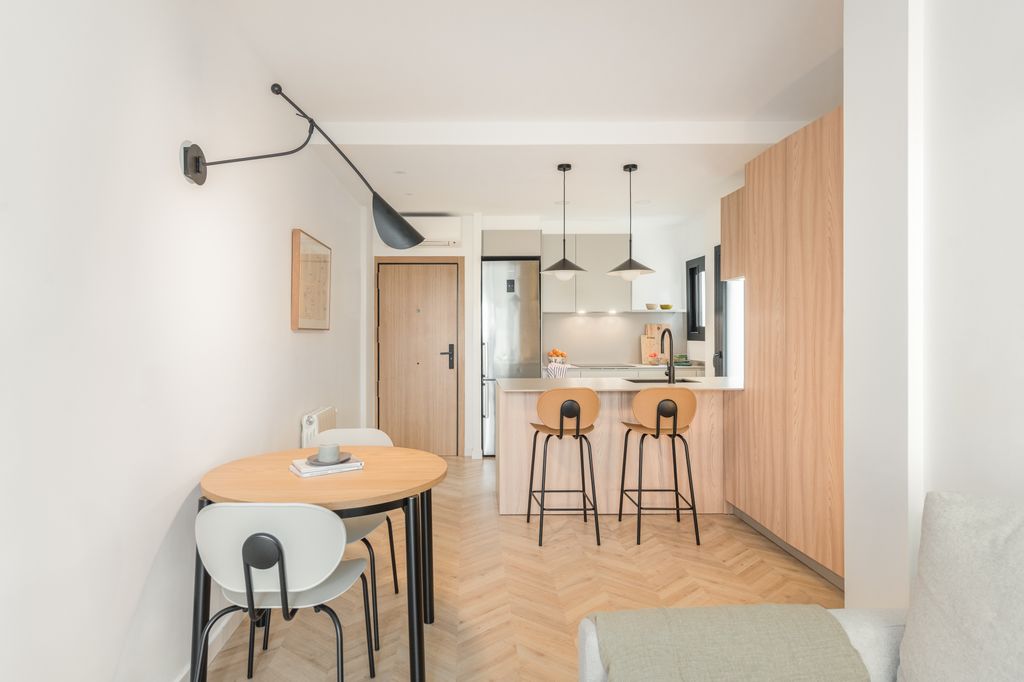 ‘Open space’ con cocina, comedor y salón