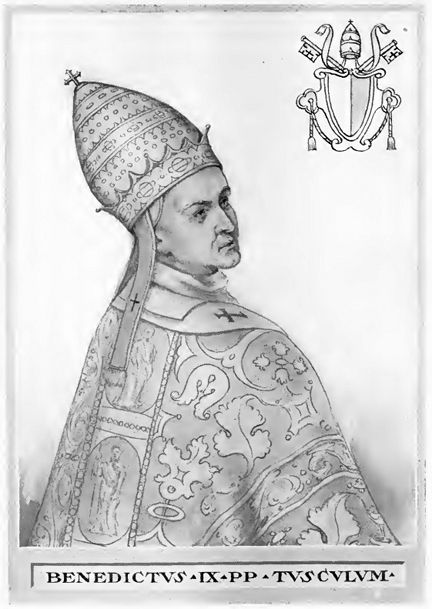 Ilustración del papa Benedicto IX, publicada originalmente en 1842