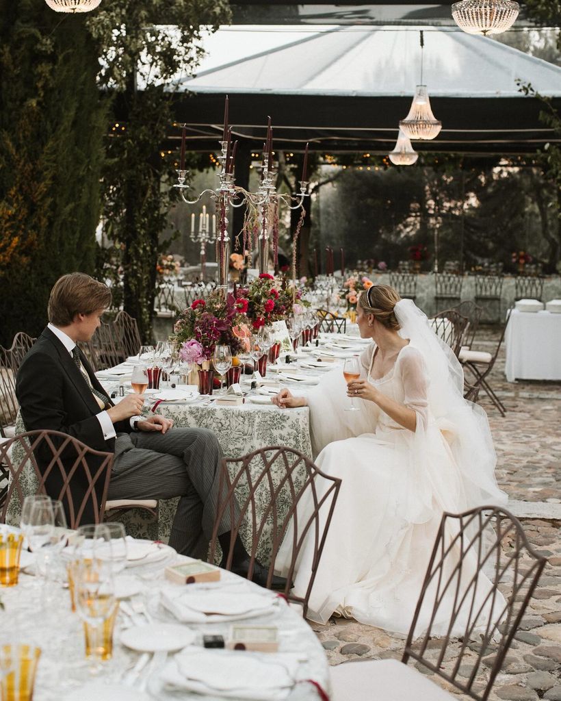 Decoración de boda con estampado Toile du jouy mesa imperial