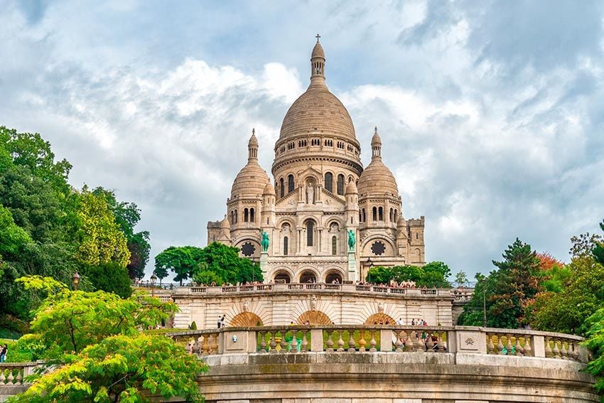 Vista de la basílica del Sacre Coeur de París