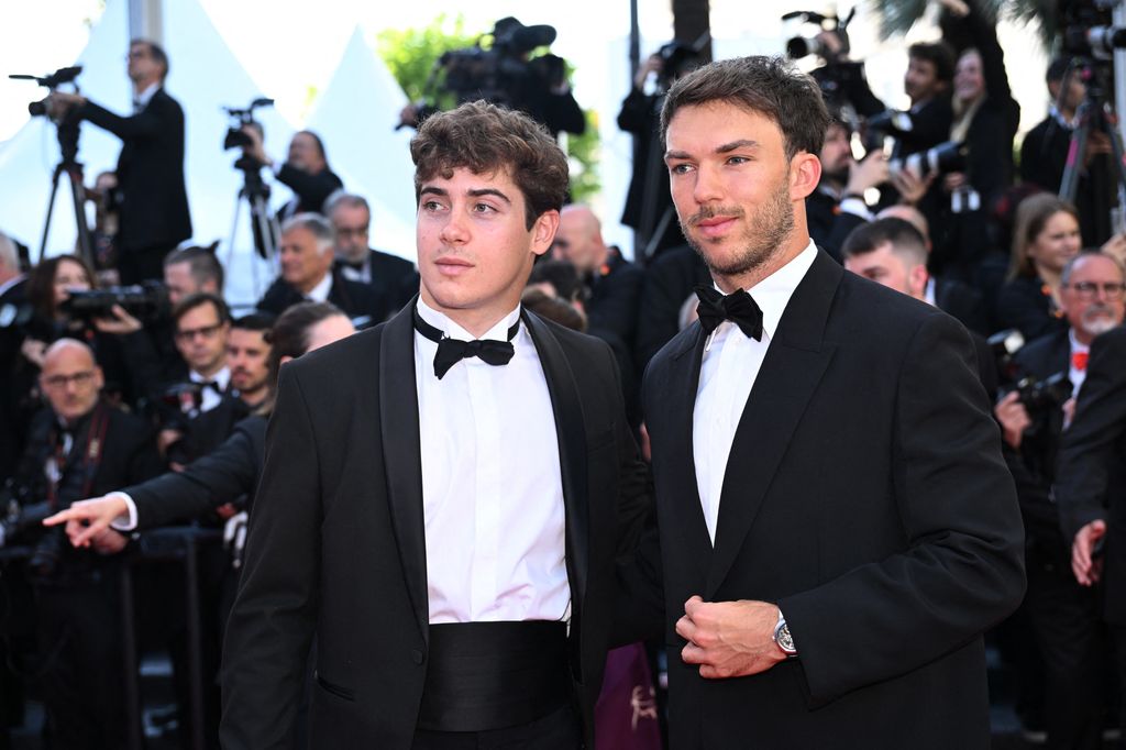 Franco Colapinto y Pierre Gasly a su llegada a la proyección de Vie Privée en Cannes