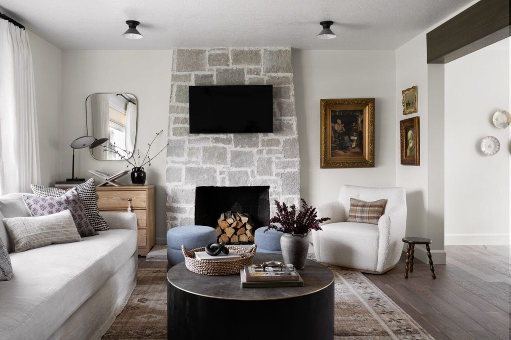 Salón con chimenea
