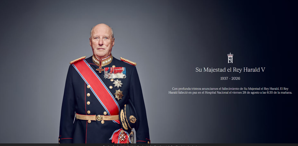 Imagen con la que la Casa Real noruega ha anunciado la muerte de Harald V de Noruega