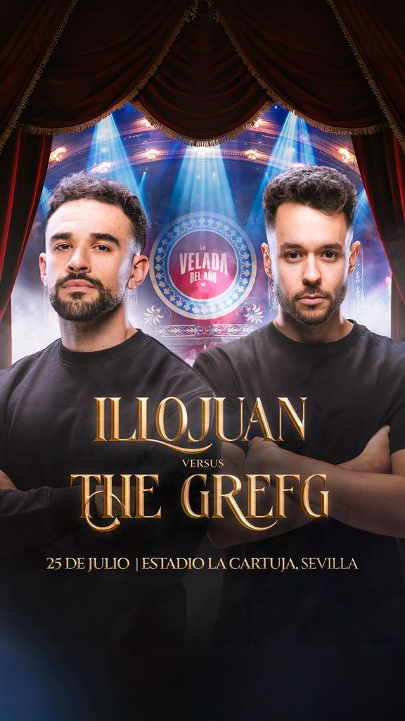 Cartel oficial de la pelea entre IlloJuan y Thegrefg para este sábado en La Cartija de Sevilla