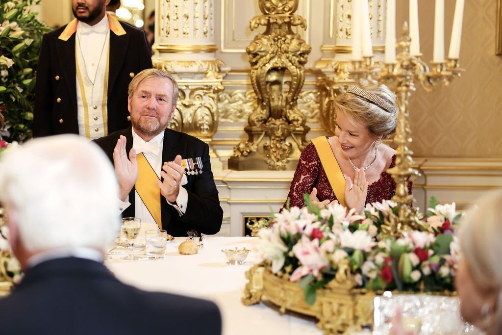 Guillermo de Holanda y Matilde de Bélgica en la cena de gala en el Palacio Gran Ducal 