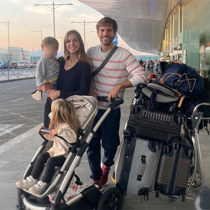 Natalia Sánchez con Marc Clotet y sus hijos