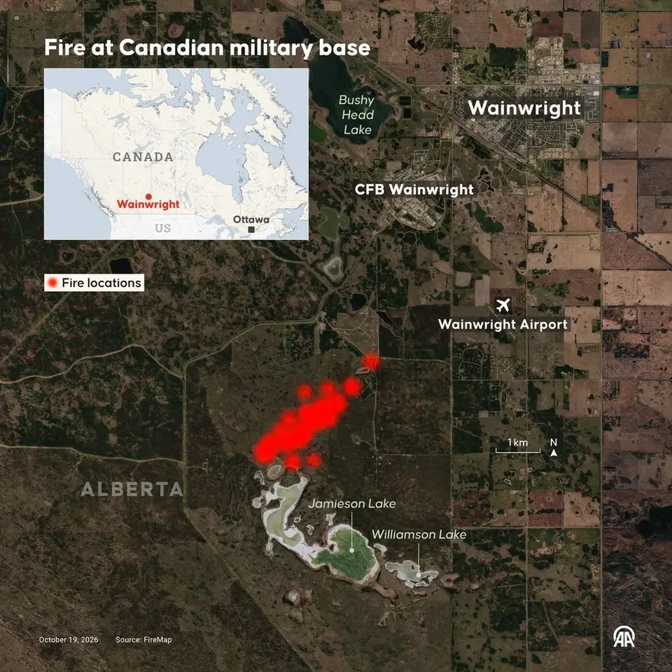 El incendio en la base militar canadiense