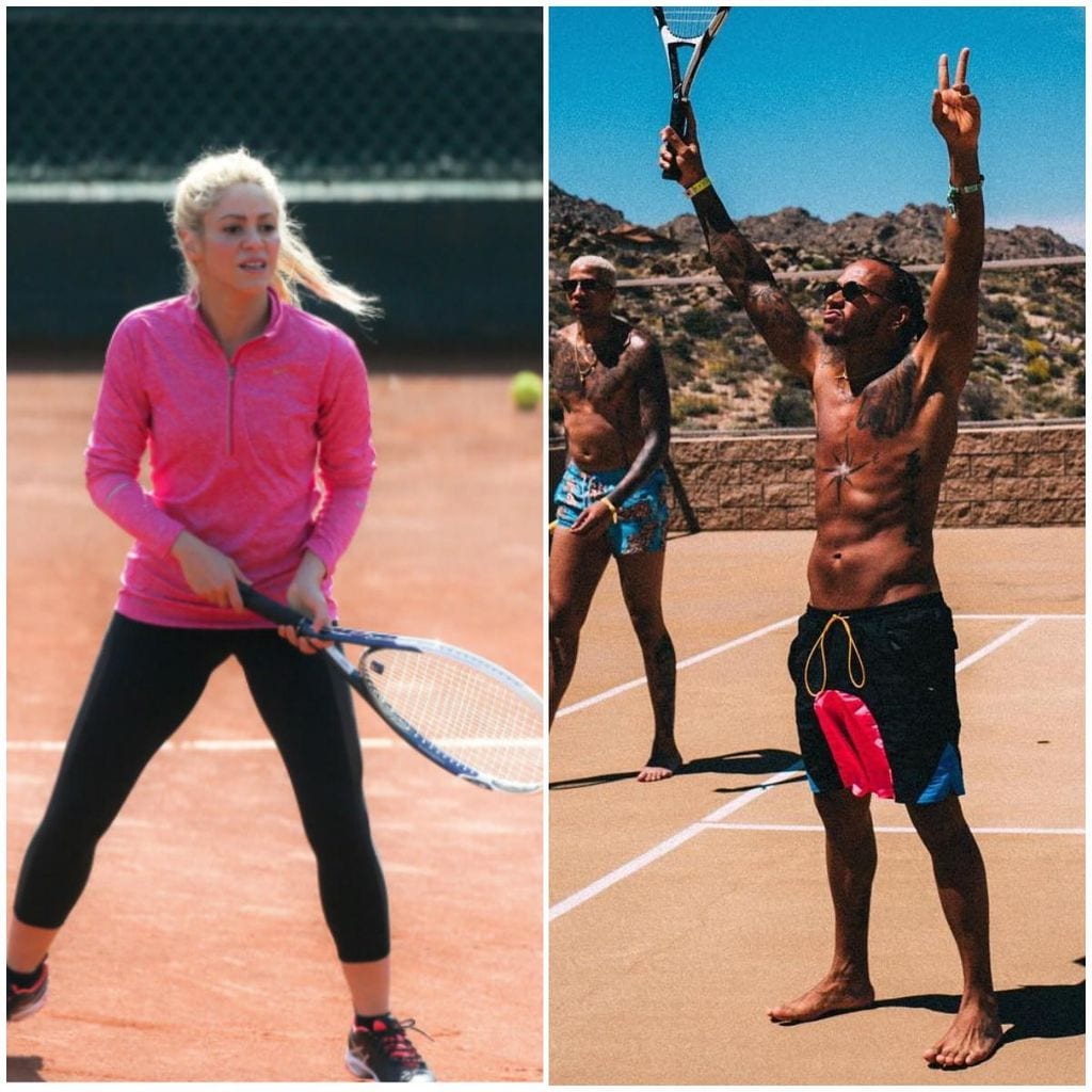 shakira y lewis hamilton tennis