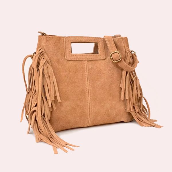 Bolso de ante con flecos para mujer – Alexander Milano