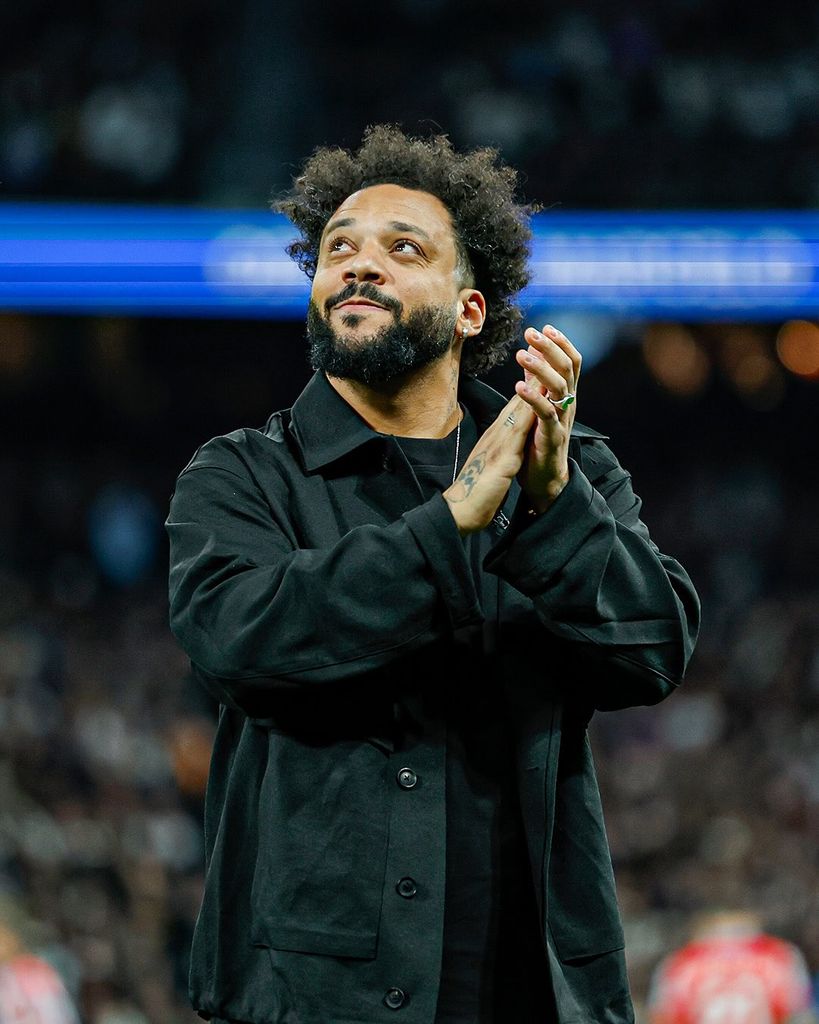 Marcelo durante su homenaje antes del derbi