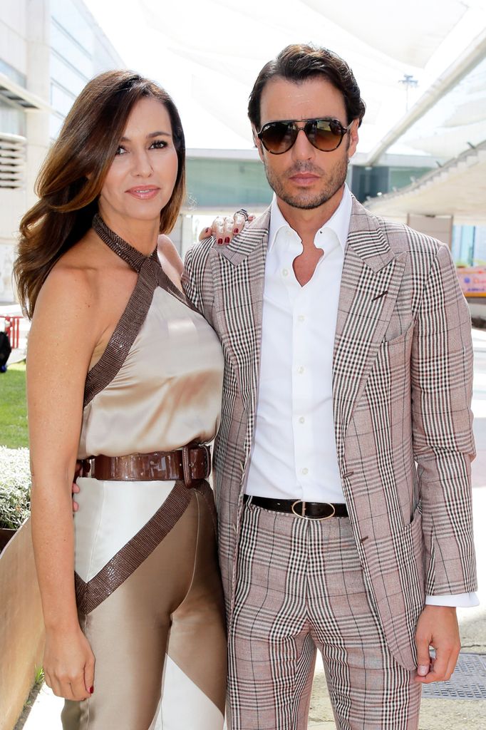 Presenter Arancha del Sol and bullfighter Finito de Cordoba during Pasarela Cibeles Fashion Week Madrid 2016, in Madrid, on Monday 19th September, 2016.