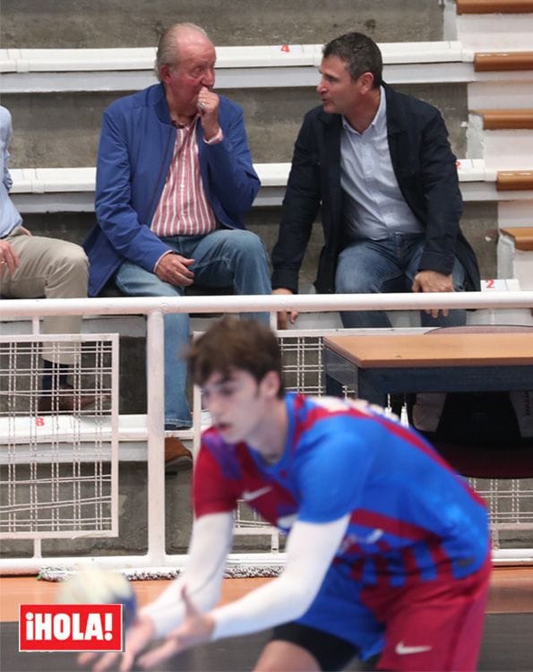 El rey Juan Carlos, en un partido de Pablo Urdangarin