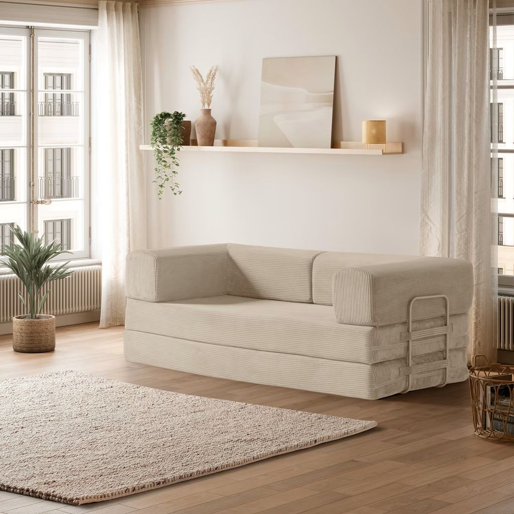 Sofá-cama de color blanco