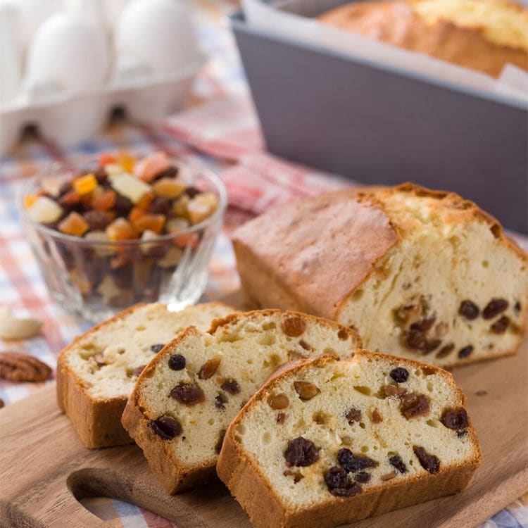'Pound cake' de frutas secas