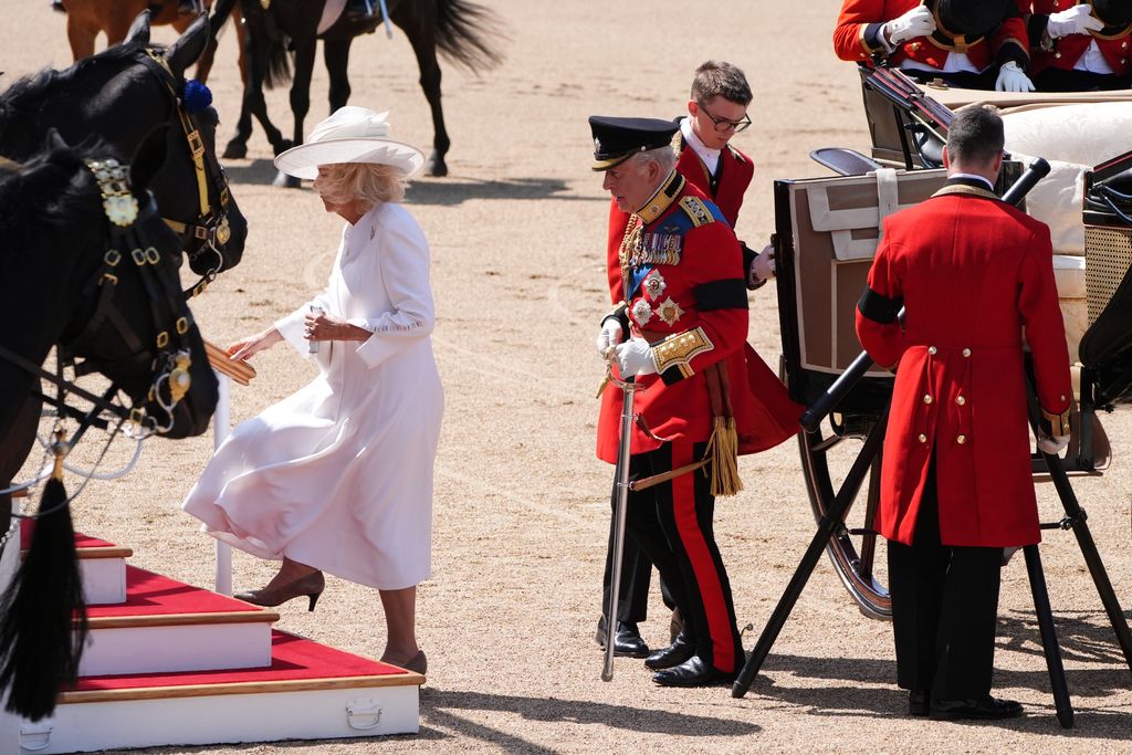 Los reyes Carlos y Camilla en el Trooping the Colour 2025