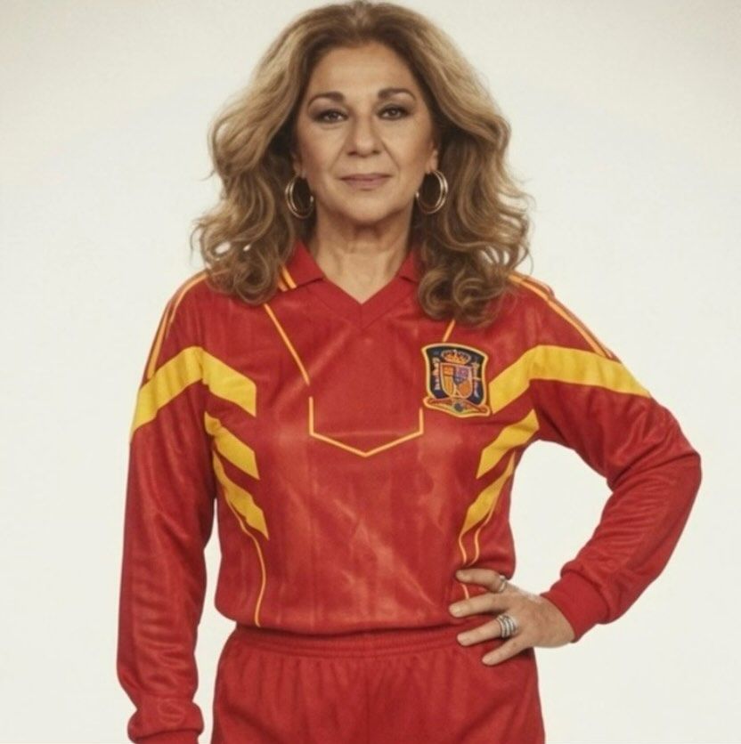 Lolita Flores, en una imagen vistiendo la equipación de la Selección española