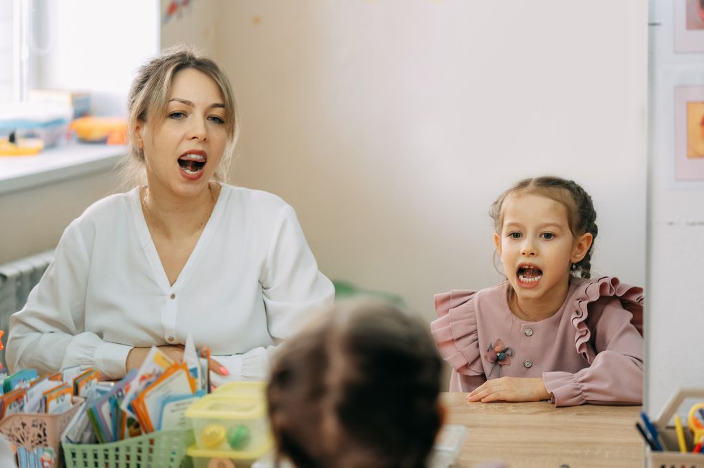 Ejercicios de vocalización en clase de infantil