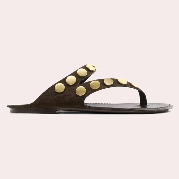 Sandalia piel serraje con tachas