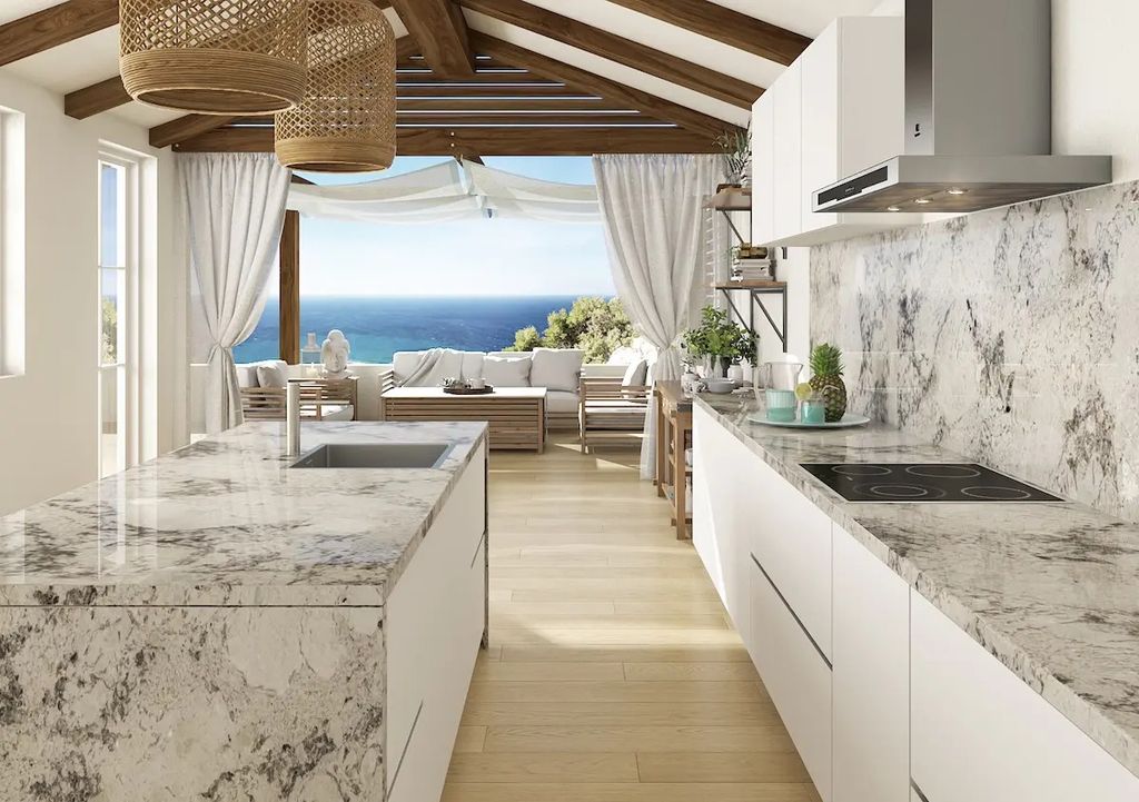 Cocina con mármol