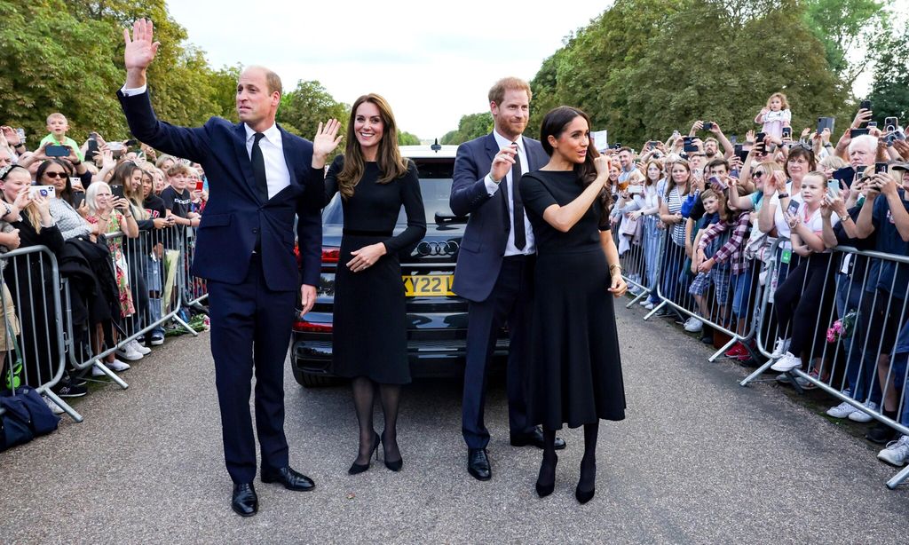 william and kate reunite with meghan and harry following queen s death