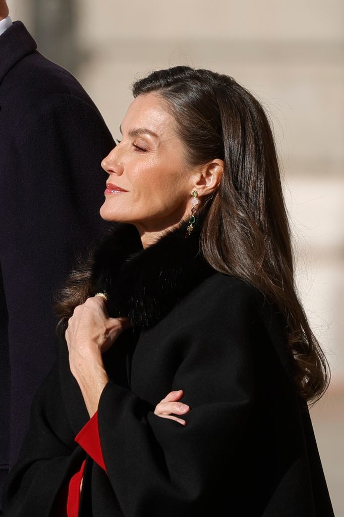 Primer Plano de la reina Letizia en el Palacio Real de Madrid