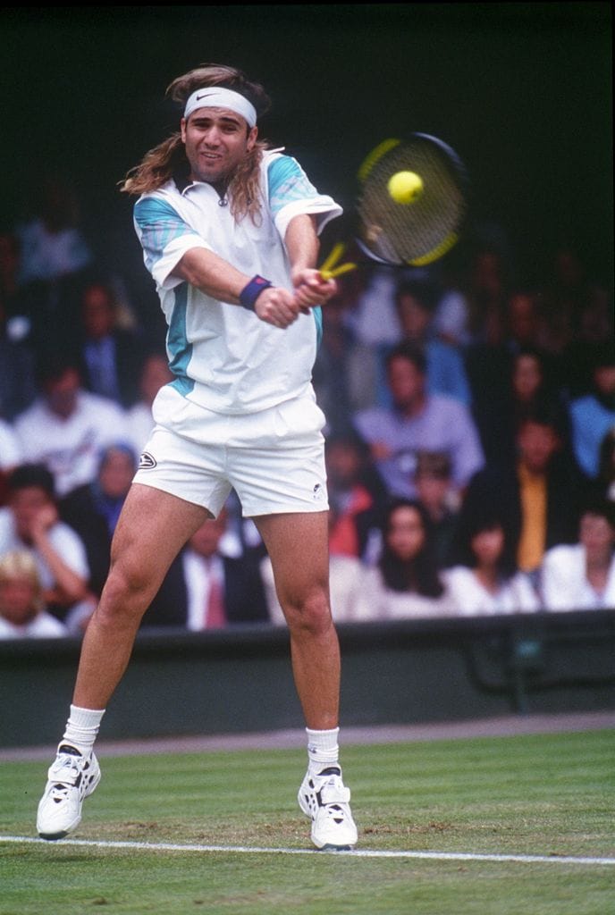 Andre Agassi en Wimbledon, 1993.