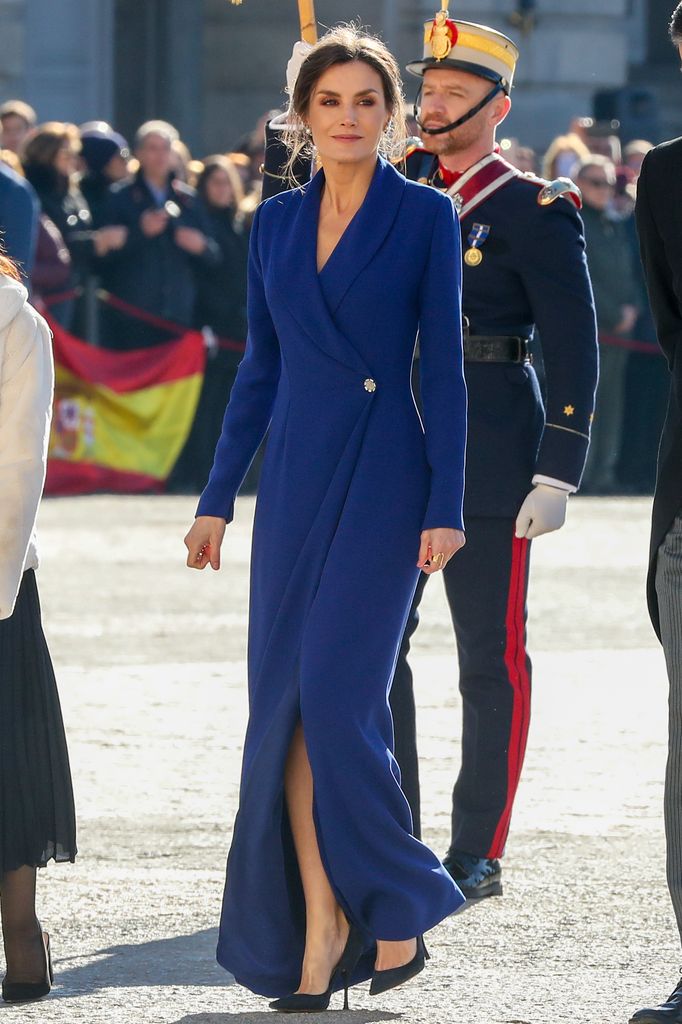 La reina Letizia durante la Pascua Militar en el Palacio real, 2020.
