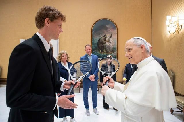 Jannik Sinner, durante su paso por el Vaticano