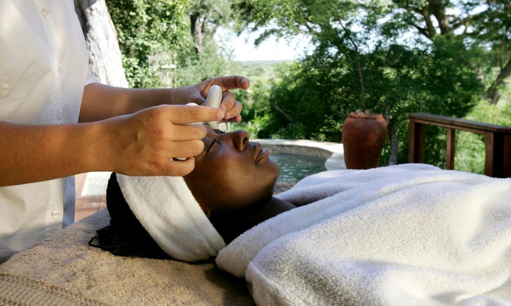 Stone Massage in Nature, Tinga Legends Game Lodge, Kruger National Park, South Africa, Africa