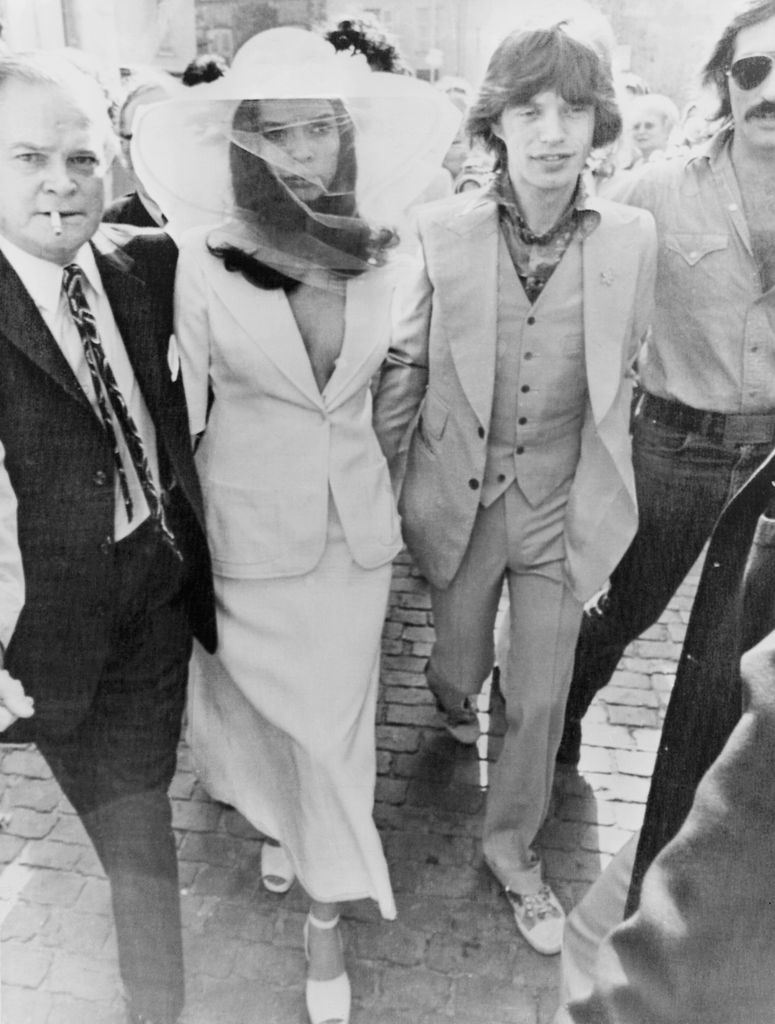 Mick y Bianca Jagger el día de su boda en St Tropez, 1971.