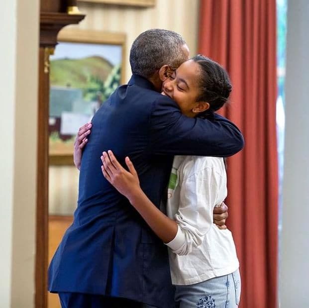 Barack Obama y su hija, Malia