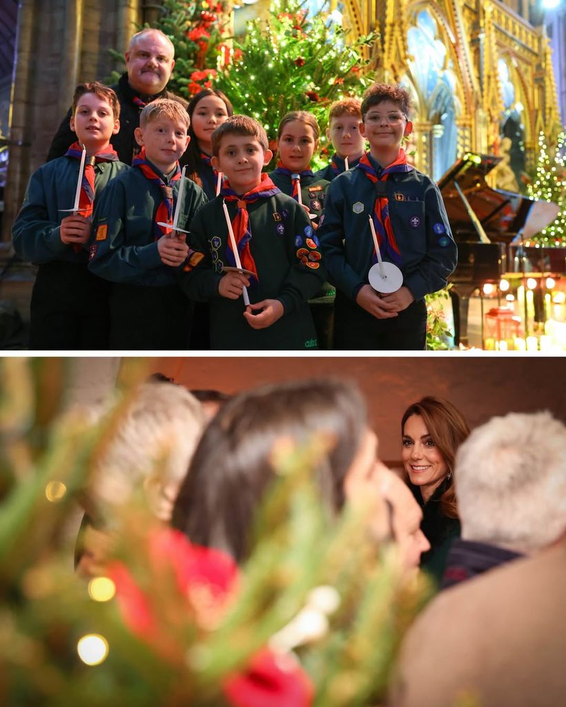 El príncipe y la princesa de Gales junto a sus hijos en el concierto de villancicos 'Juntos por Navidad'