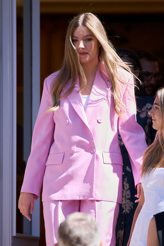 La infanta Sofía en Zarzuela con un traje de Mango
