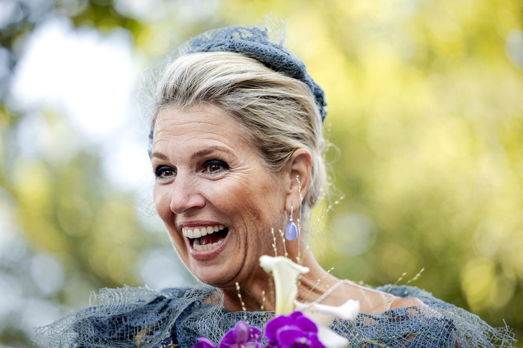 Máxima de Países Bajos con unas joyas nuevas de diamantes y aguamarinas