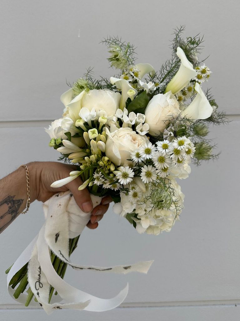 Ramos de novia blancos exóticos calas