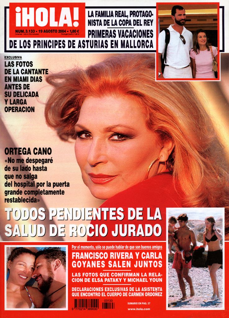 Portada de ¡HOLA! de la preocupación por la salud de Rocío Jurado