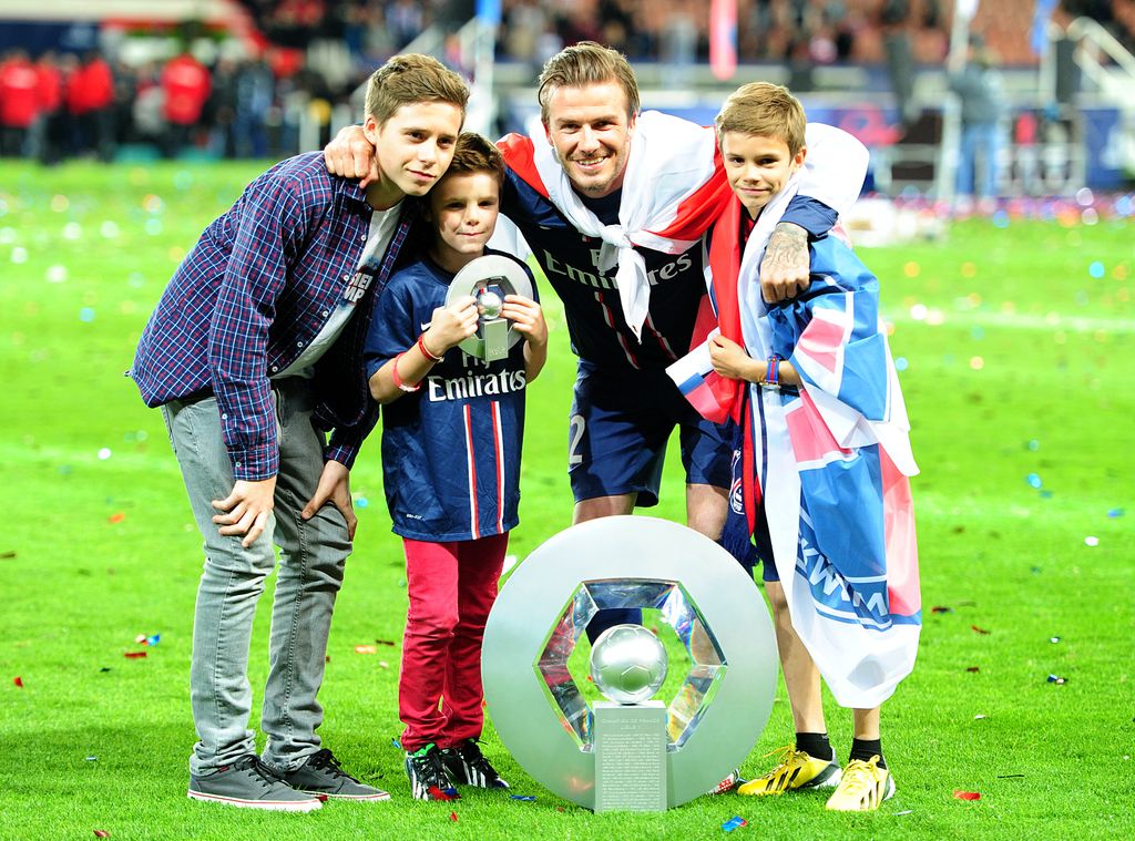 David Beckham y sus hijos
