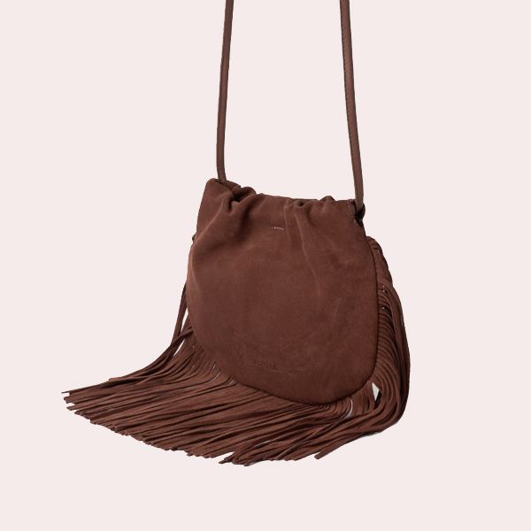 Bolso pequeño con flecos cuero
