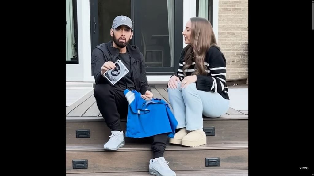 Eminem en el momento en que se enteró que su hija Hailie Jade estaba esperando a su primer bebé 