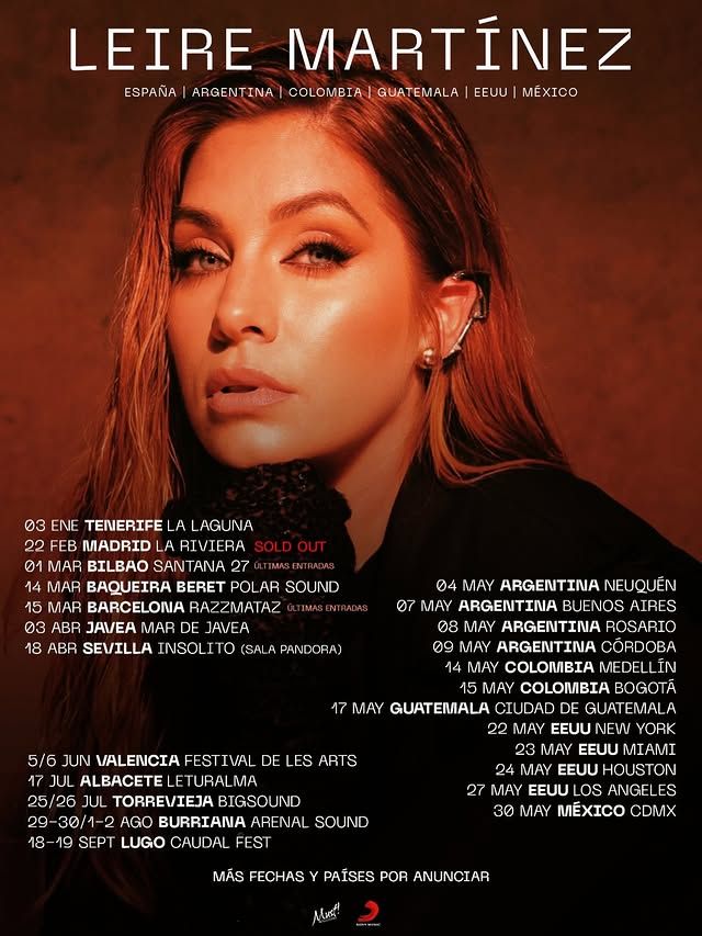 Las fechas y lugares donde dará conciertos 